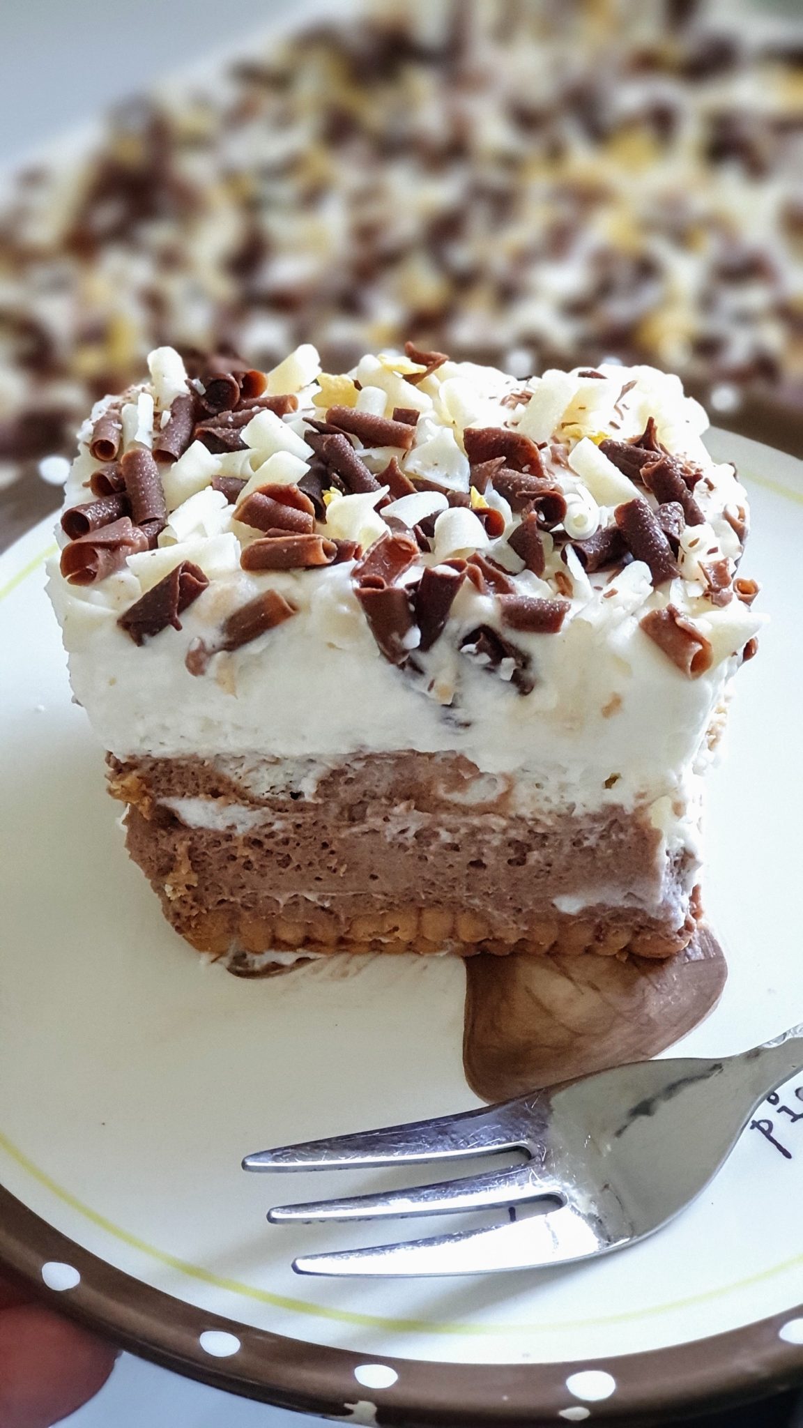 עוגת ביסקוויטים דו שכבתית