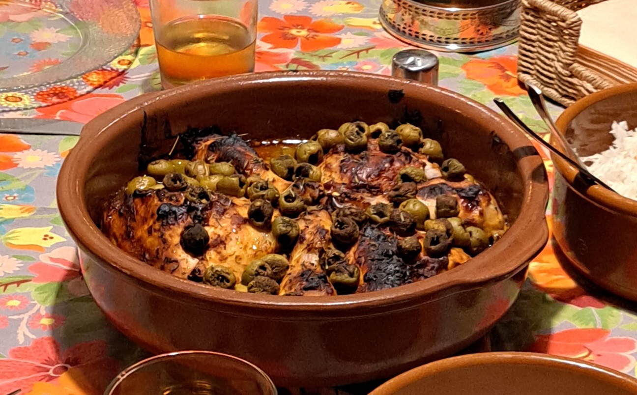 עוף עם זיתים בתנור