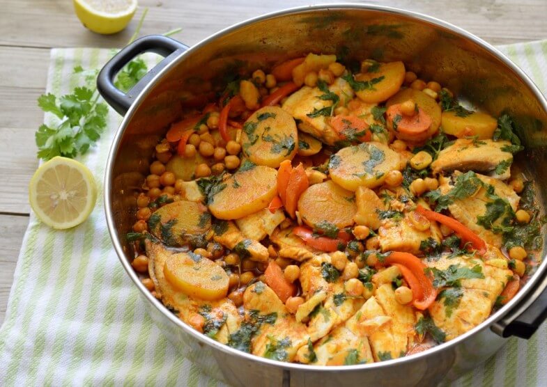 פילה אמנון מבושל בירקות