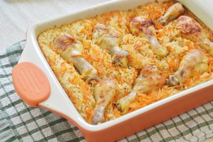 עוף ואורז בתנור