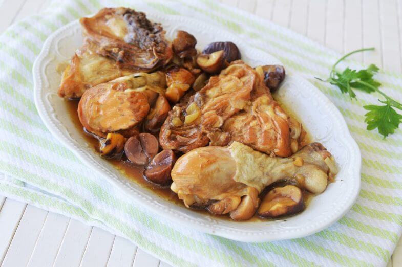 עוף עם ערמונים