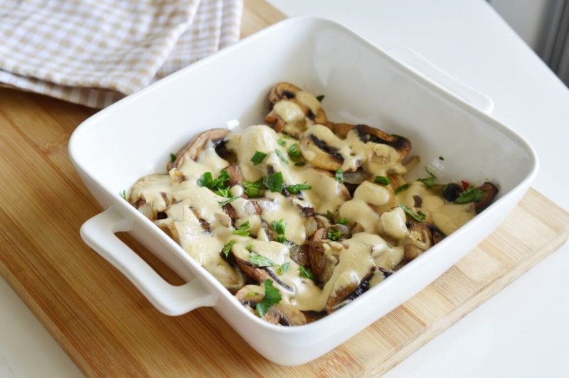 פטריות מוקרמות בטחינה