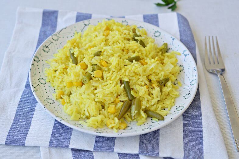 אורז עם שעועית ירוקה