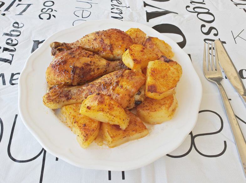 עוף בתנור בתיבול מזרחי