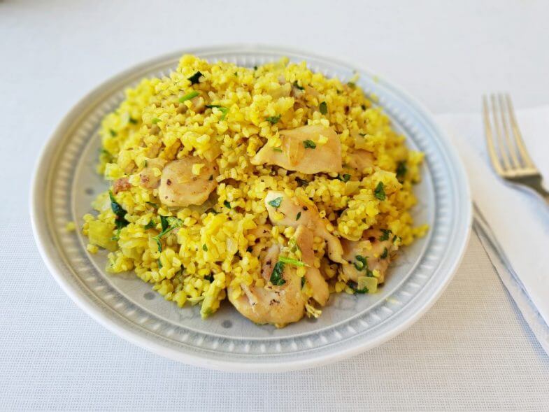 בורגול עם פרגיות