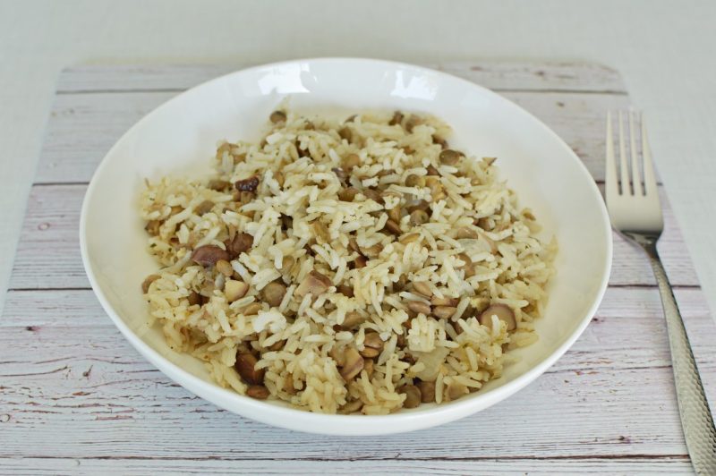 אורז עם עדשים וערמונים