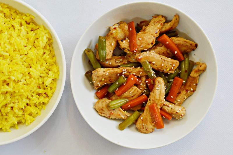 חזה עוף עם שעועית ירוקה