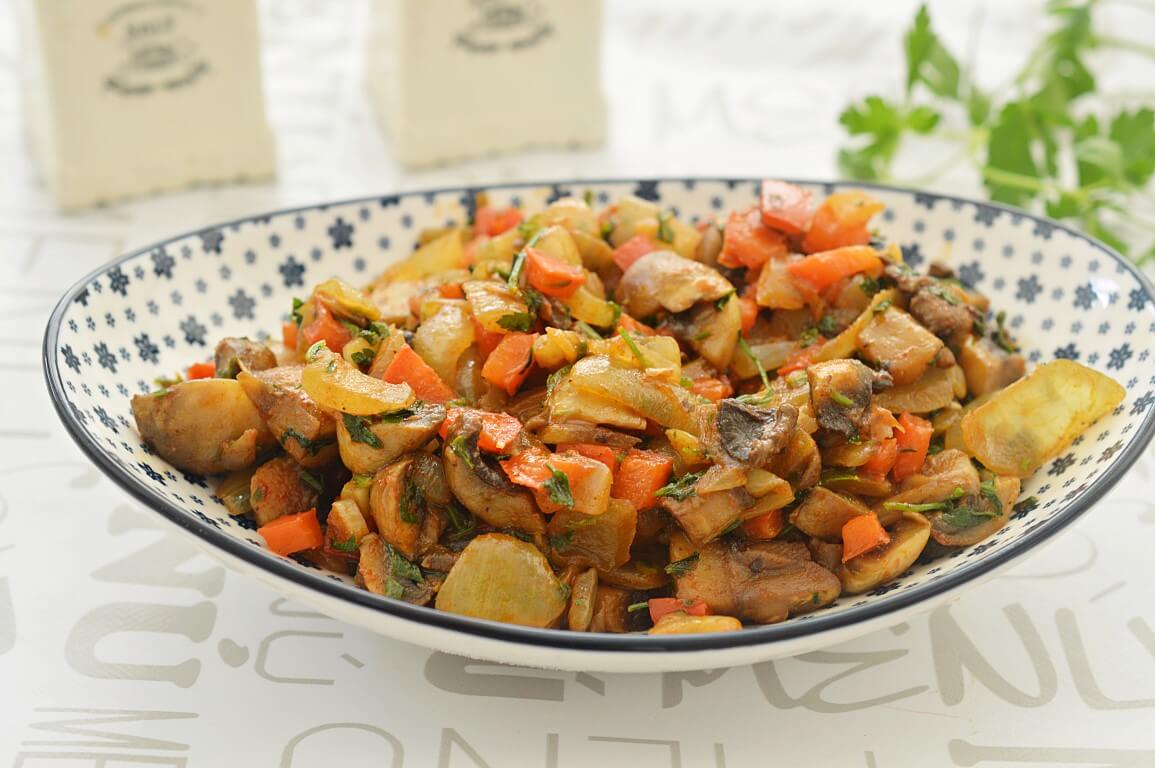 סלט פטריות וגמבה מבושל לשבת