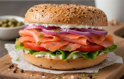 כריך סלמון מעושן