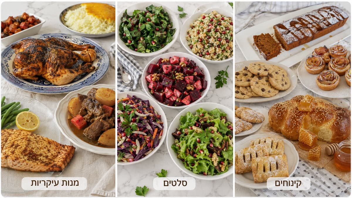 הצעה לתפריט מלא לראש השנה